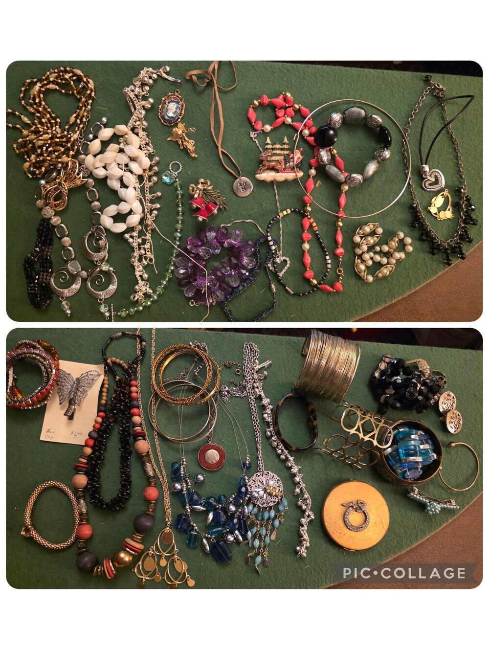 Vintage to Modern Jewelry Lot Mixed Necklaces, Bracelets, Brooches & Craft Parts